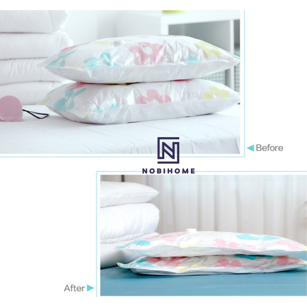 Túi Hút Chân Không Đựng Quần Áo Chăn Gối Nobihome Combo 8 Túi Tặng Kèm Bơm Tay,túi chân không đựng quần áo