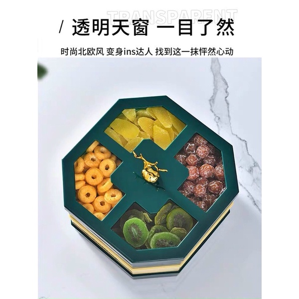 HMD0291 Khay mứt tết, khay đựng bánh kẹo Tết sừng hươu vàng phong cách Châu Âu sang trọng hiện đại