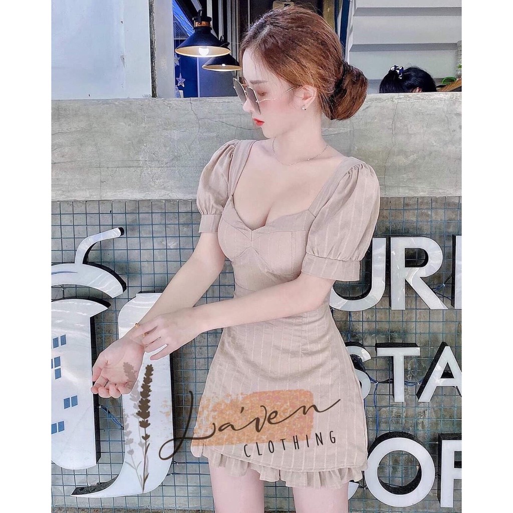 ĐẦM NỮ TAY PHỒNG CỘT NƠ LƯNG  THỜI TRANG THIẾT KẾ VESTA NL70