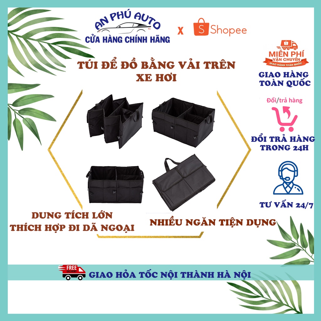 Túi vải đựng đồ gấp gọn⚡FREESHIP⚡ tiết kiệm diện tích trên xe hơi - Túi đựng đồ mang đi du lịch để cốp xe ô tô