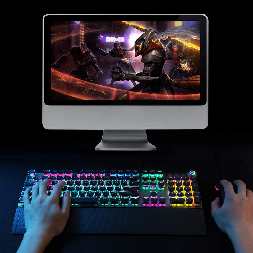 Bàn phím cơ Gaming AULA có dây tích hợp đèn LED cho PC