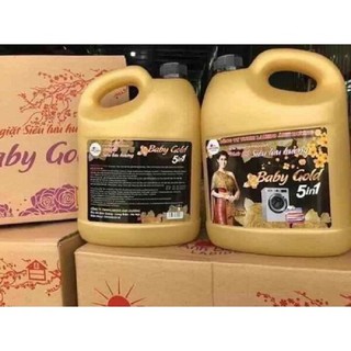 Nước Giặt Xả Com for Baby Gold 5 Trong 1 Siêu Thơm 3800ml Giặt Tay Và Giặt Máy