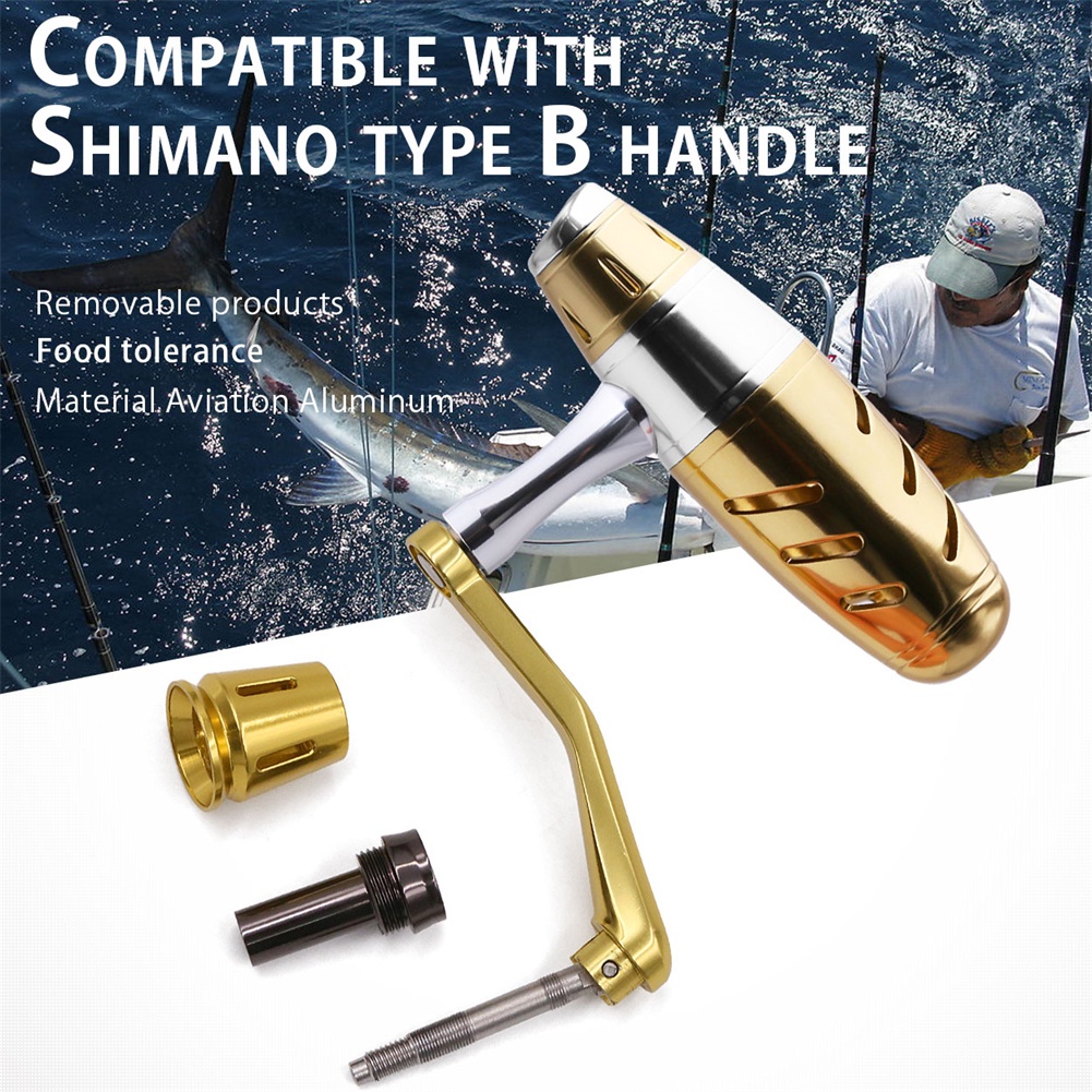 Tay quay máy câu cá Shimano 4000 đến 6000 bằng hợp kim nhôm gấp gọn kèm ốc vít H4