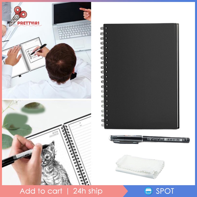 [Prettyia1] Sổ Tay Thông Minh Có Thể Tái Sử Dụng Kèm Bút Vẽ Xóa Được Cho Trường Học