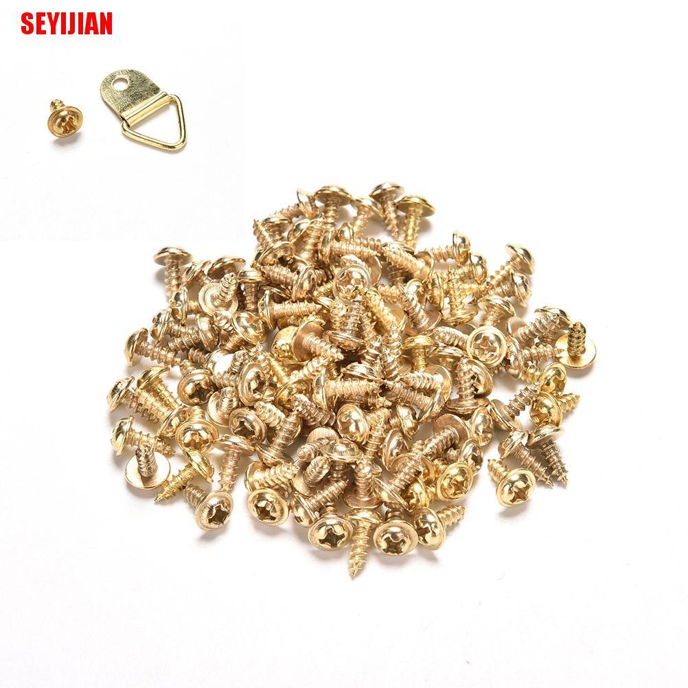 Set 100 Móc Tam Giác Treo Khung Ảnh Kèm Ốc Vít