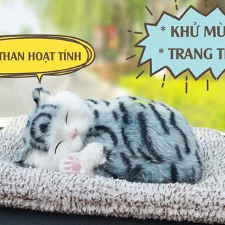Thú bông than hoạt tính, Mèo dễ thương thanh lọc không khí, khử mùi, trang trí ô tô và trang trí góc làm việc