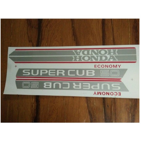 Bộ sticker tem logo dán honda super cub 50 đời 81 kìm vàng đời đầu-giữa-cuối