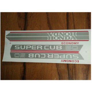 Bộ sticker tem logo dán honda super cub 50 đời 81 kìm vàng đời đầu-giữa-cuối