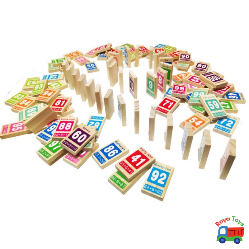 Đồ chơi gỗ thông minh cho bé bộ domino 100 số học toán tiếng anh và xếp hình sáng tạo Montessori, quà tặng sinh nhật
