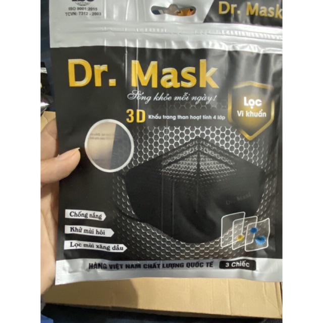 Khẩu trang 3D Dr Mask 4 lớp ( 3 cái /gói)