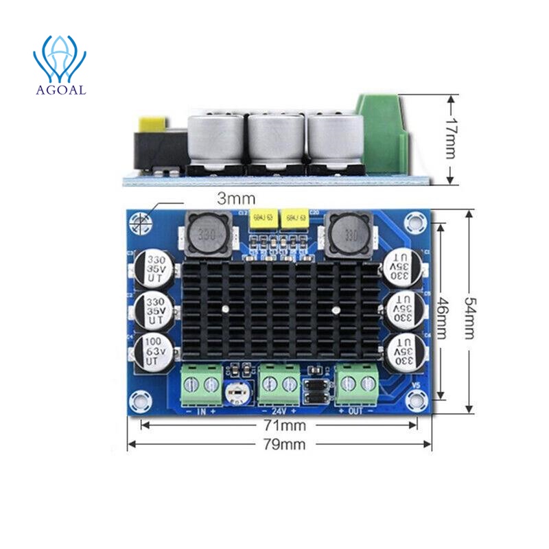 Bảng Mạch Khuếch Đại Âm Thanh Kỹ Thuật Số Kênh Đơn XH-M542 TPA3116D2 DC 12-26V 100W TPA3116DA
