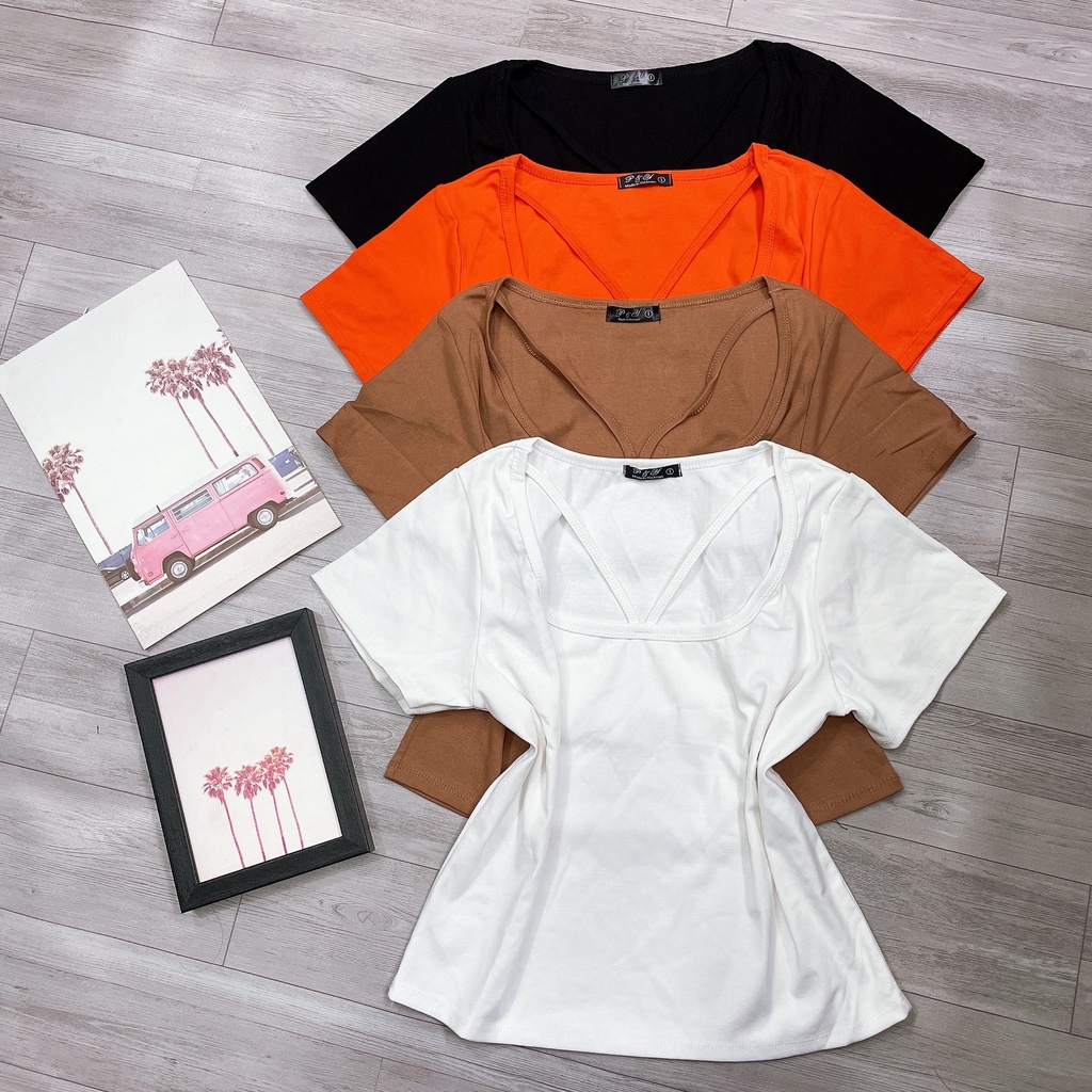 Áo Thun nữ Kiểu Tay ngắn Bigsize dễ thương,áo kiểu xẹc xy 2 dây chéo mã a26