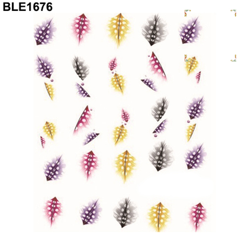 Nhãn dán móng tay hình lông vũ 3d thời trang