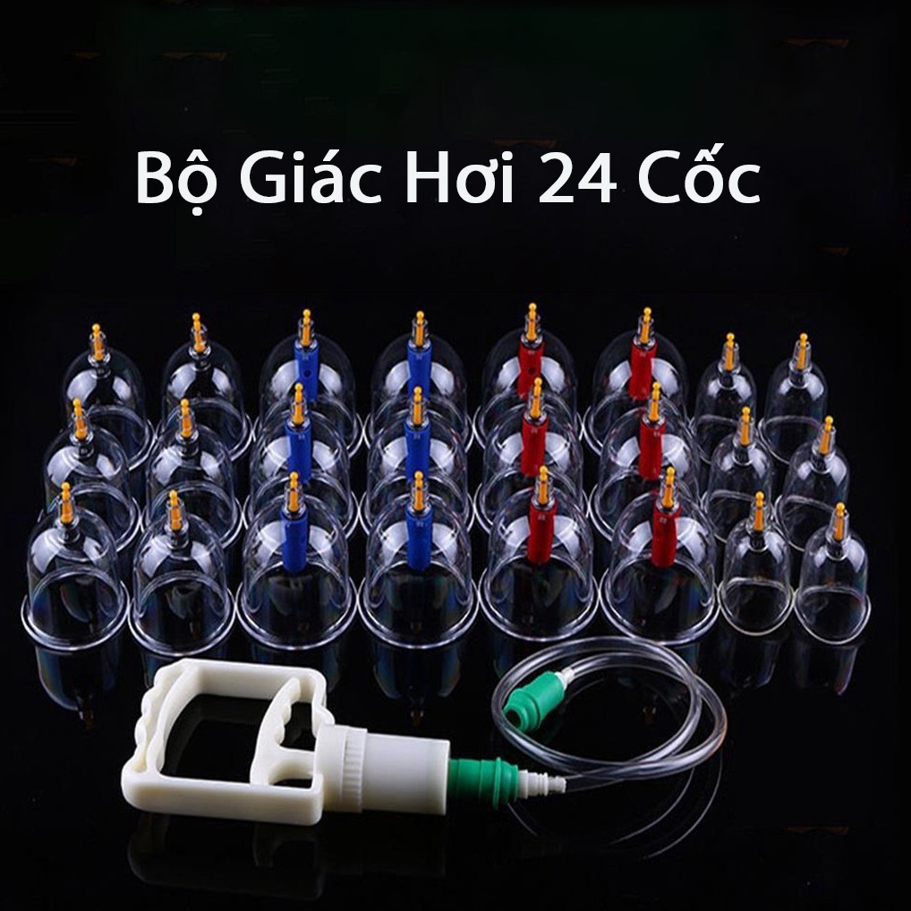 Bộ Giác Hơi Hút Chân Không, Dụng Cụ Giác Hơi Cao Cấp Không Cần Dùng Lửa, 24, 18, 12, 6 Ống-G1