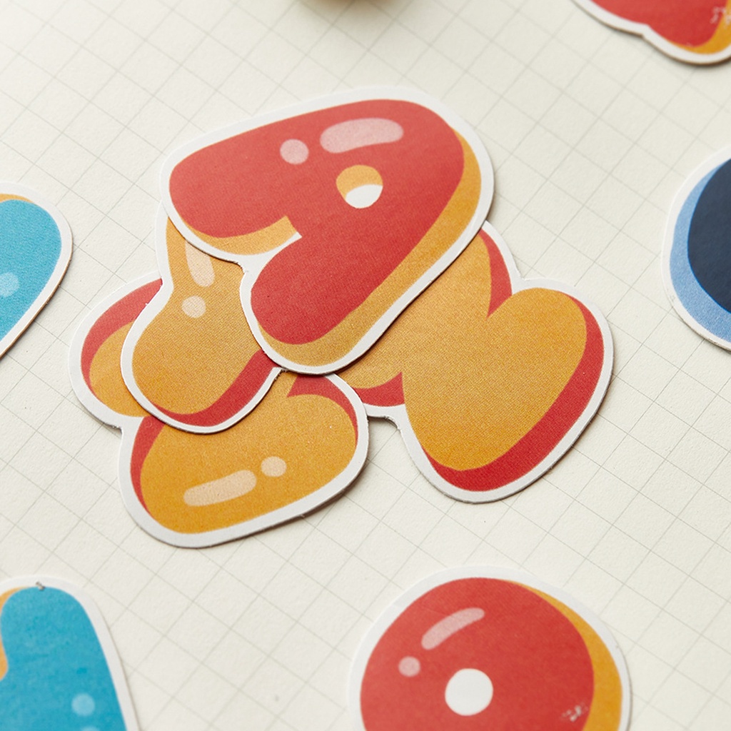 Miếng Dán Trang Trí Hộp Sổ Nhật Ký In Chữ DIY Sáng Tạo