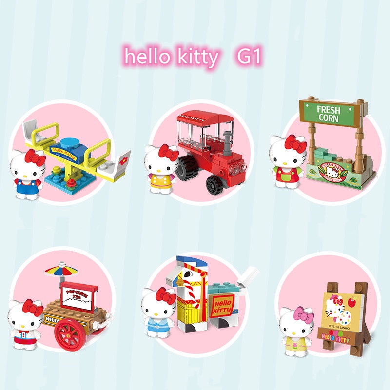 Đồ chơi lắp ráp mô hình trứng họa tiết hello kitty thú vị hỗ trợ giáo dục sớm cho bé