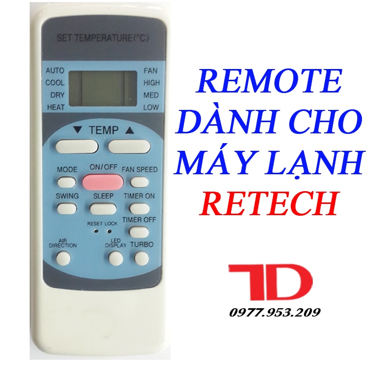 Remote máy lạnh, điều khiển dành cho máy lạnh Retech