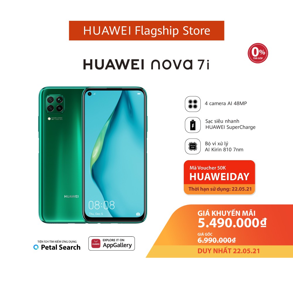 Điện thoại Huawei Nova 7i (8GB/128GB) | Sạc nhanh 40W | Bộ 4 camera sau | BigBuy360 - bigbuy360.vn