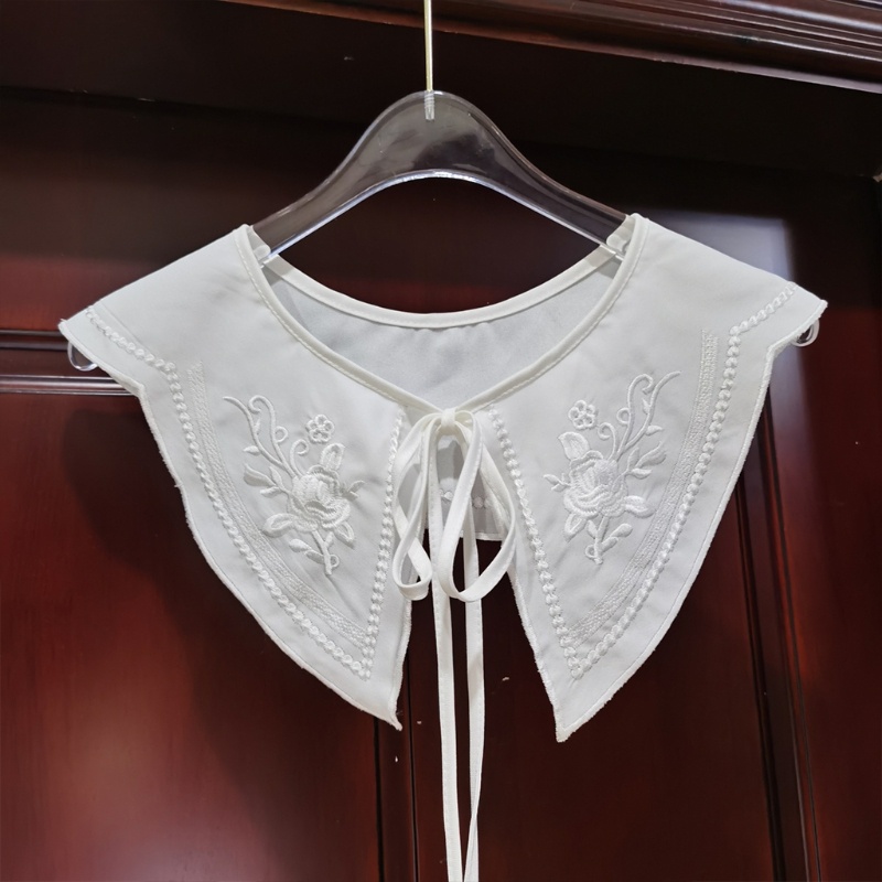 Cổ áo sơ mi/ đầm/ áo sweater thêu họa tiết xinh xắn thời trang cho nữ