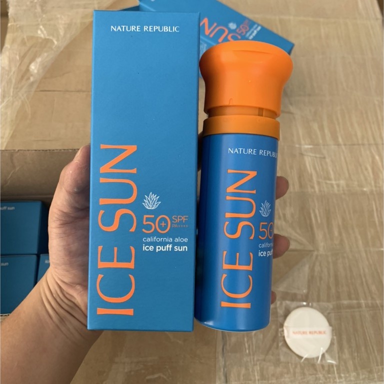 [Mẫu mới nắp cam] Kem Chống Nắng Mát Lạnh Ice Sun SPF 50+ Nature Republic Nâng Tone Da Hàn Quốc