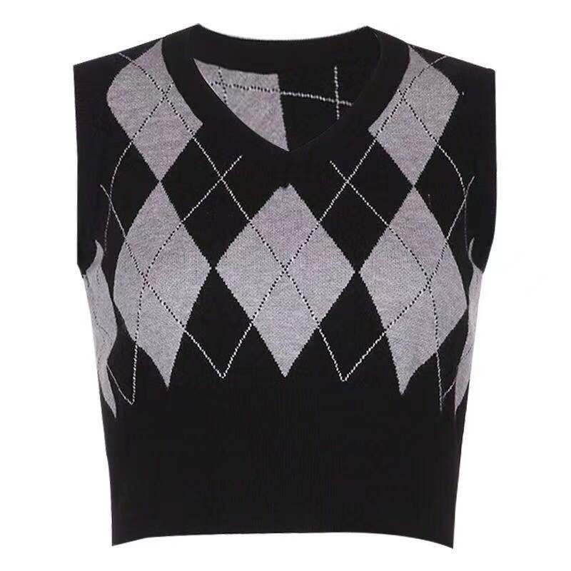 Áo len không tay cổ chữ v phong cách retro mới 211108 | BigBuy360 - bigbuy360.vn