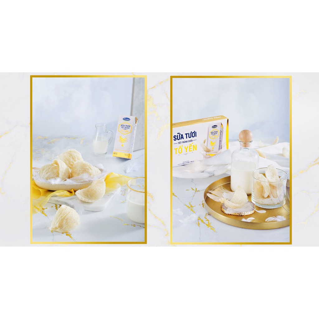 Sữa Tươi Tiệt Trùng Vinamilk Có Chứa Tổ Yến - Thùng 24 Hộp x 180ml