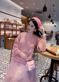 Váy tutu mix len hồngg