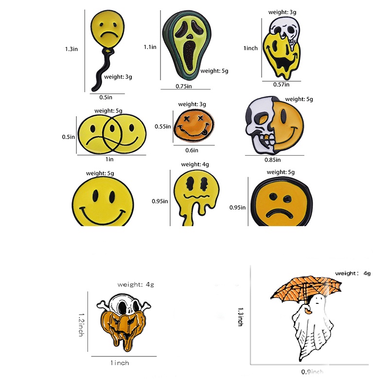 Ghim Cài Áo Kim Loại Hình Đầu Lâu Bí Ngô Halloween Sáng Tạo