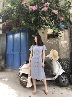 Đầm cổ vest