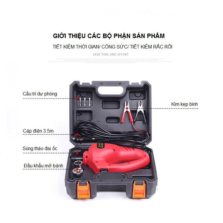 Bộ Máy Bắn Tháo Ốc Lốp Xe Ô Tô Bằng Điện 12V AVG1203