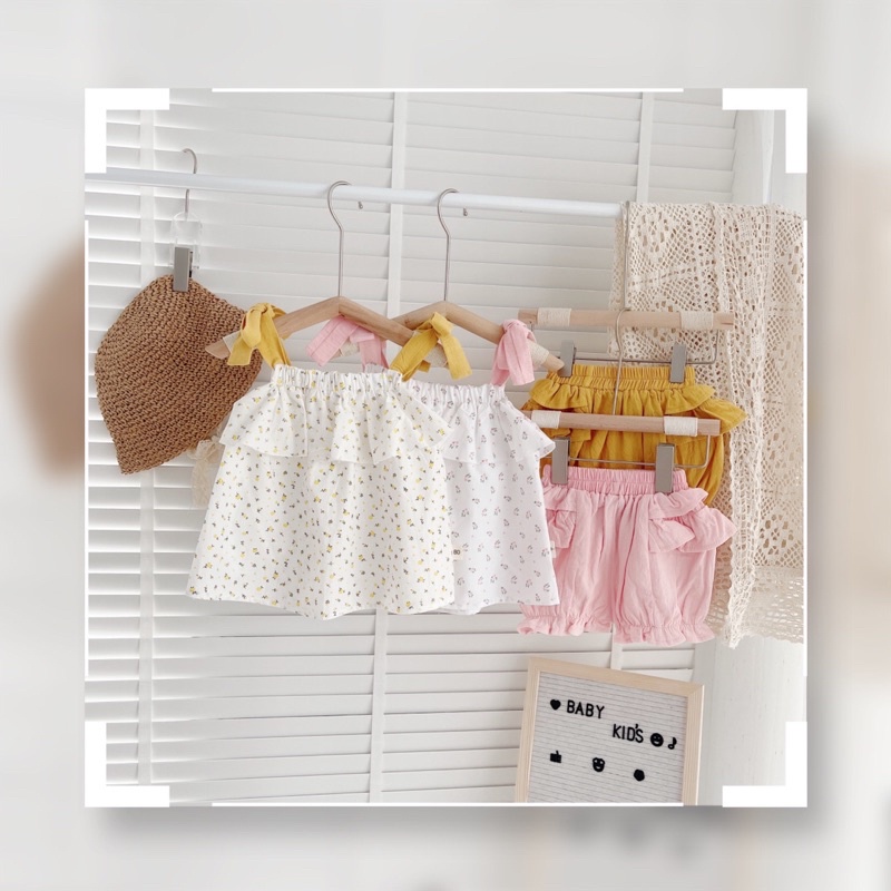 Bộ hai dây buộc nơ cho bé gái 8-23kg (6 tháng-6 tuổi)- chất thô hoa mềm