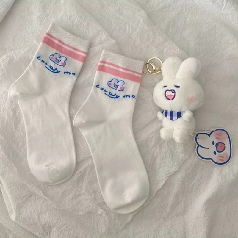 Vớ Thể Thao Mềm Mại In Họa Tiết Hoạt Hình Dễ Thương Phong Cách Nhật Bản Cho Nữ