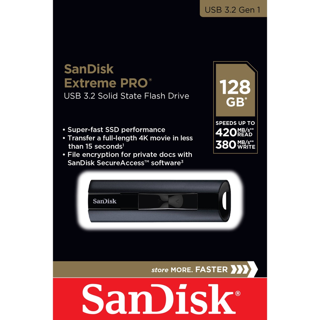 USB 3.2 3.1 SanDisk Extreme Pro CZ880 128GB 420MB/s
