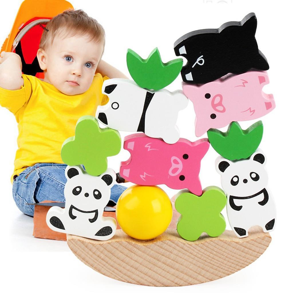 Bộ đồ chơi gỗ cân bằng động vật 2 trong 1