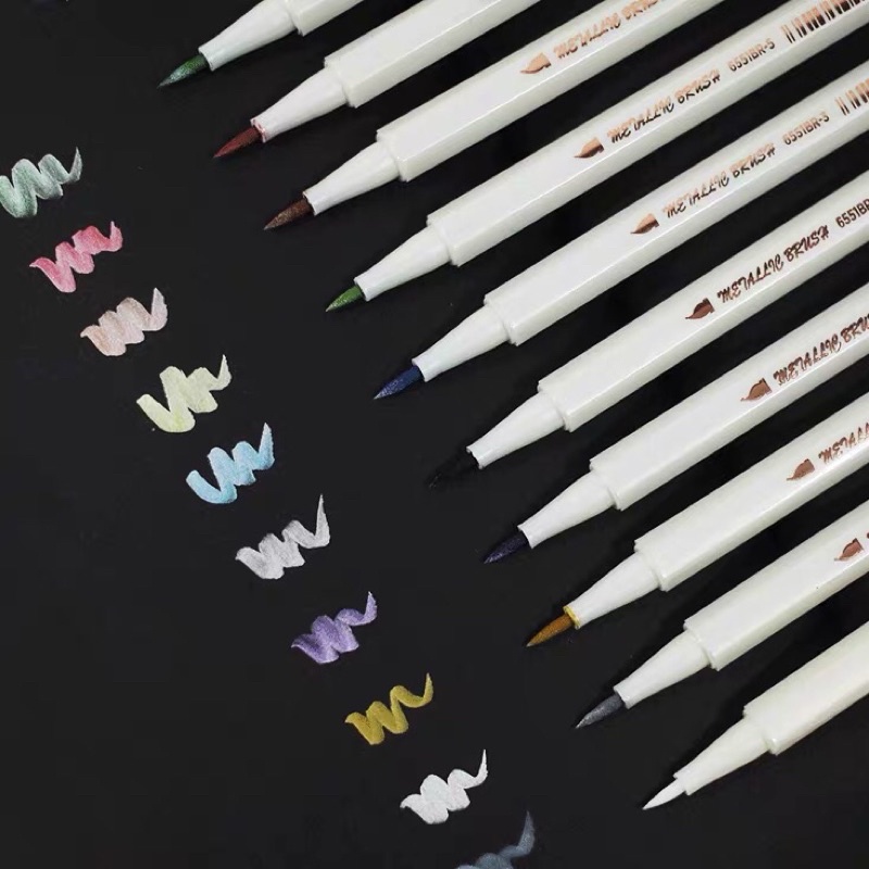 BÚT BRUSH Metalic viết Calligraphy Trang trí Sổ tay Bullet journal