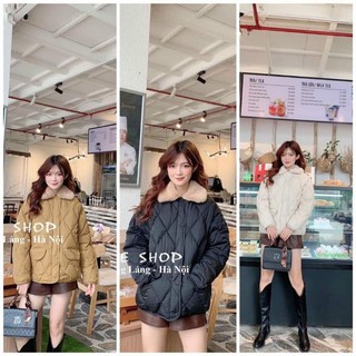 Áo phao trần trám cổ lông