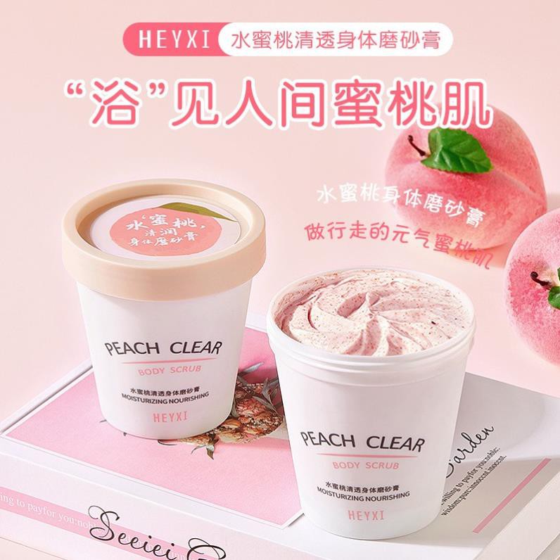 Tẩy Da Chết Toàn Thân Heyxi  Hũ Kem Vị Đào Peach Quyến Rũ  200G