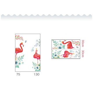 decal dán tường đôi hồng hạc