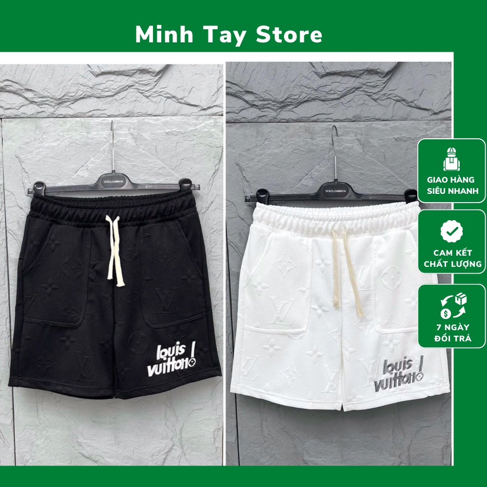 Quần Đùi Nam Lv Dập Vân Phối Chữ In Cực Chất . Quần Ngố Lv Cao Cấp Dành Cho Nam - MINH TÂY STORE