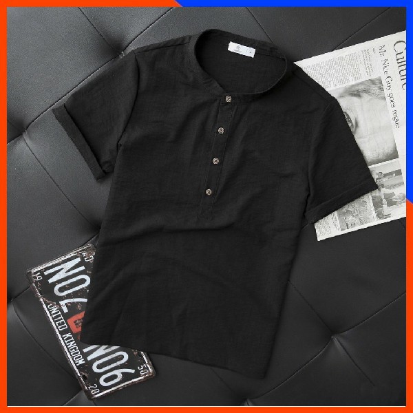 Áo Đũi Nam Cổ Tàu Cộc Tay Đẹp Vải Đẹp Co Giãn Phong Cách Hàn Quốc HOT TREND 2021 AD63 -  BLUE MENSWEAR | BigBuy360 - bigbuy360.vn