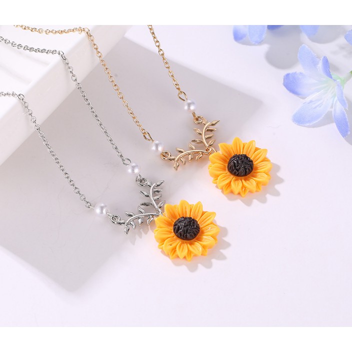 [Dy01] Dây chuyền thời trang mặt hoa hướng dương cá tính