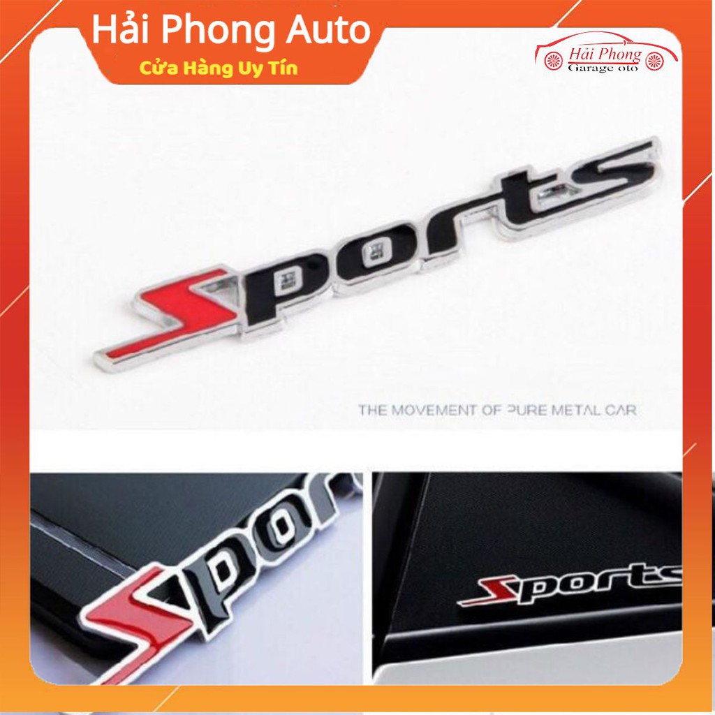 Logo chữ nổi SPORTS kim.loại trang trí ô tô xe máy | BigBuy360 - bigbuy360.vn