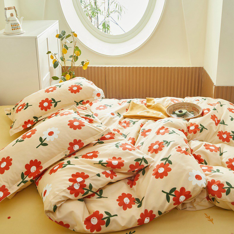 Cotton Poly Nhập Khẩu - Hoa Cúc Đỏ SP001265