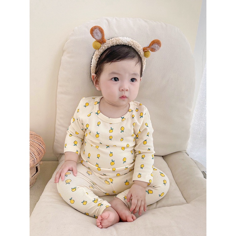 Bộ Đồ Ngủ Vải cotton Lưng Cao Giữ Ấm Tốt Thời Trang Cho Bé Từ 0-4 Tuổi