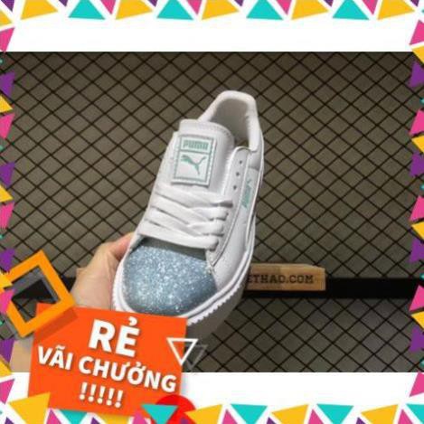 HOT (Sale Sốc+ Ảnh thật+Fullbox) Giày Thể Thao Nũ Puma Mũi Xanh Nhũ Cao Cấp . HOT Đẹp HOT..2020 Xịn ! new :