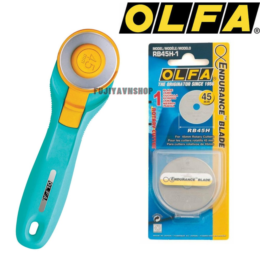 COMBO 1 Dao cắt lưỡi tròn OLFA RTY-2/C và 1 Lưỡi dao OLFA RB45H-1