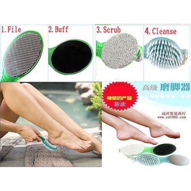 bàn chải chà gót chân 4in1