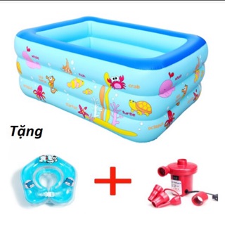 Bể bơi 1m3-3 tầng tặng bơm điện và phao đỡ cổ