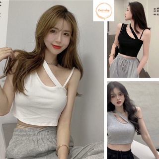 Áo ba lỗ nữ croptop đay đan chéo