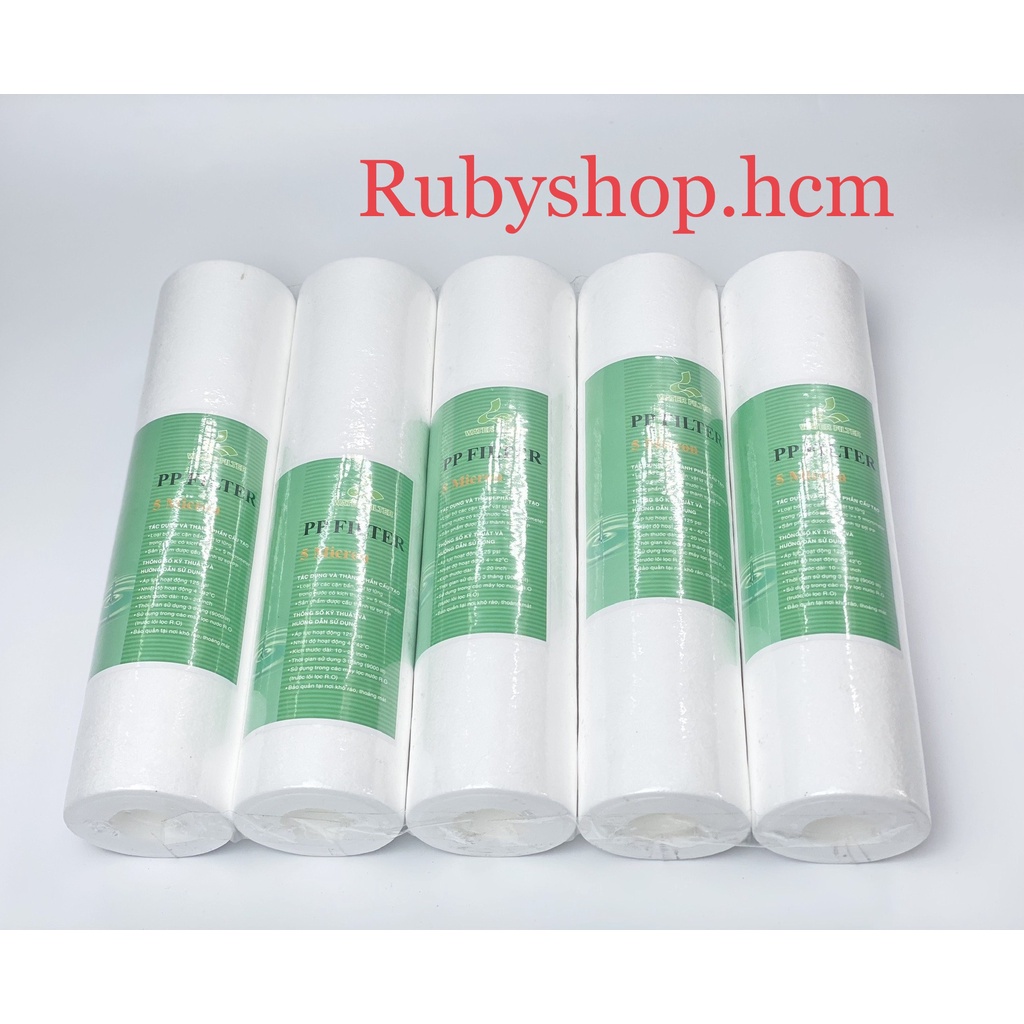 Bộ 5 lõi lọc nước số 1 PP 10 inch Rubyshop.hcm